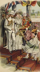 Der Herzog von York und Cornwall beim Durbar in Kandy, Ceylon, 1901